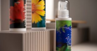Linea cosmetica con etichette a colori prodotta in Italia